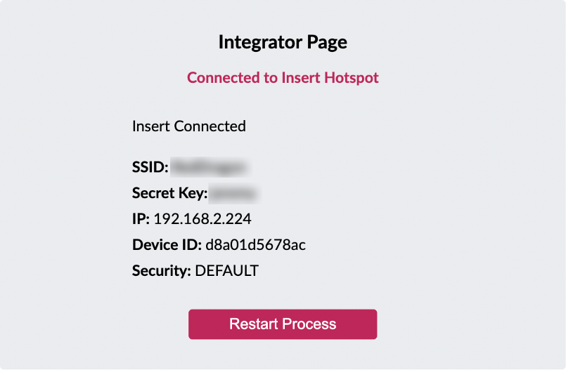 Integrator provisioning complete