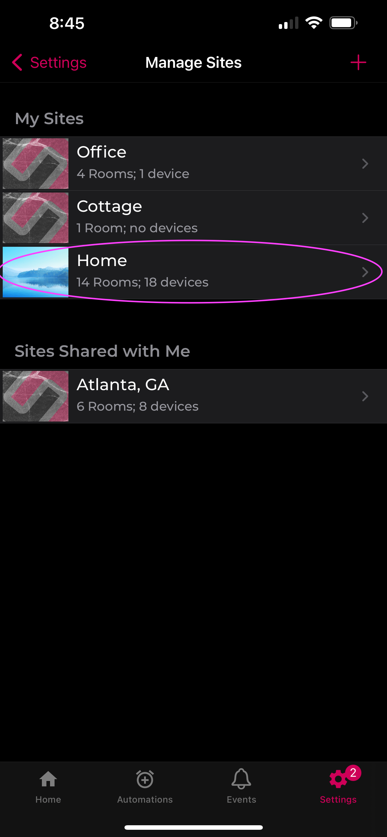 Manage Sites