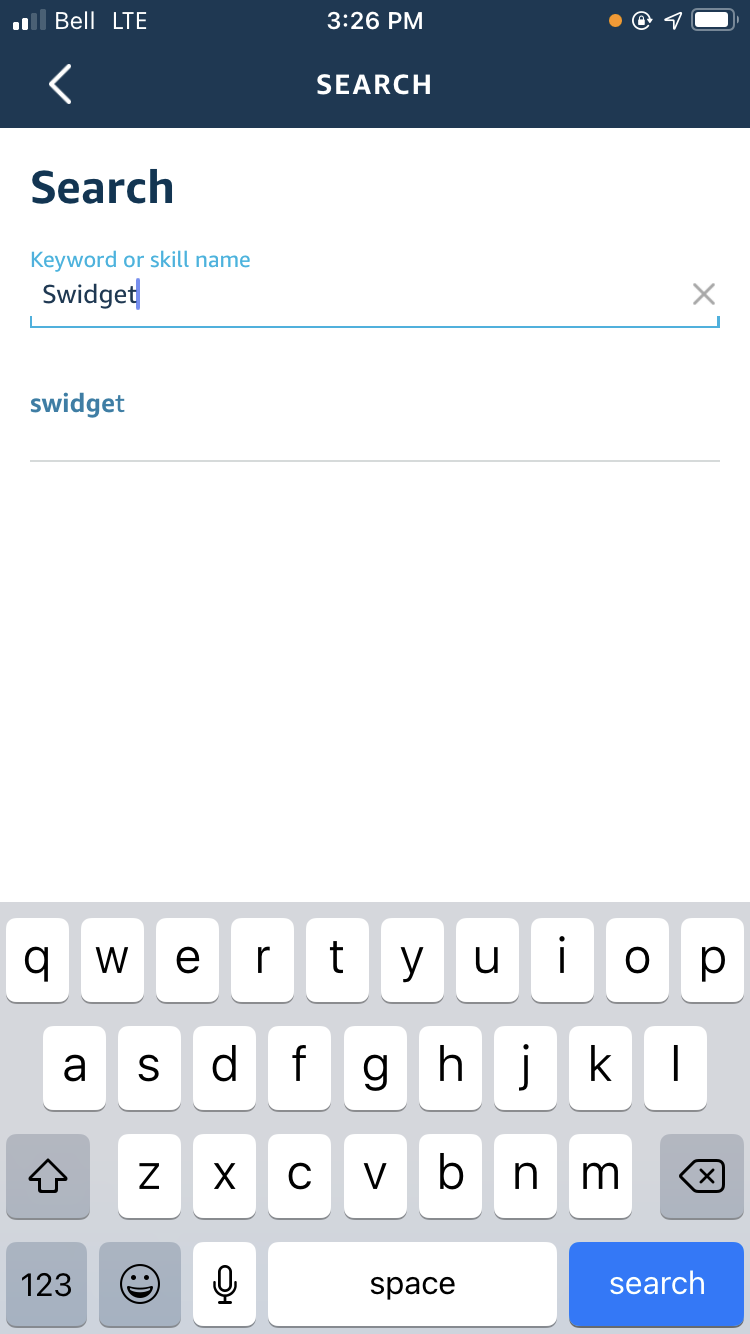Search for Swidget