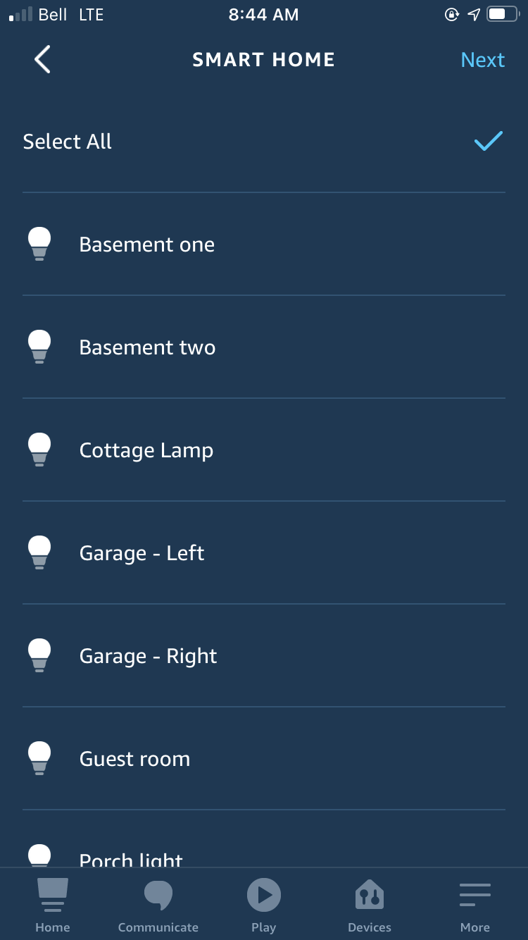 Select smart device