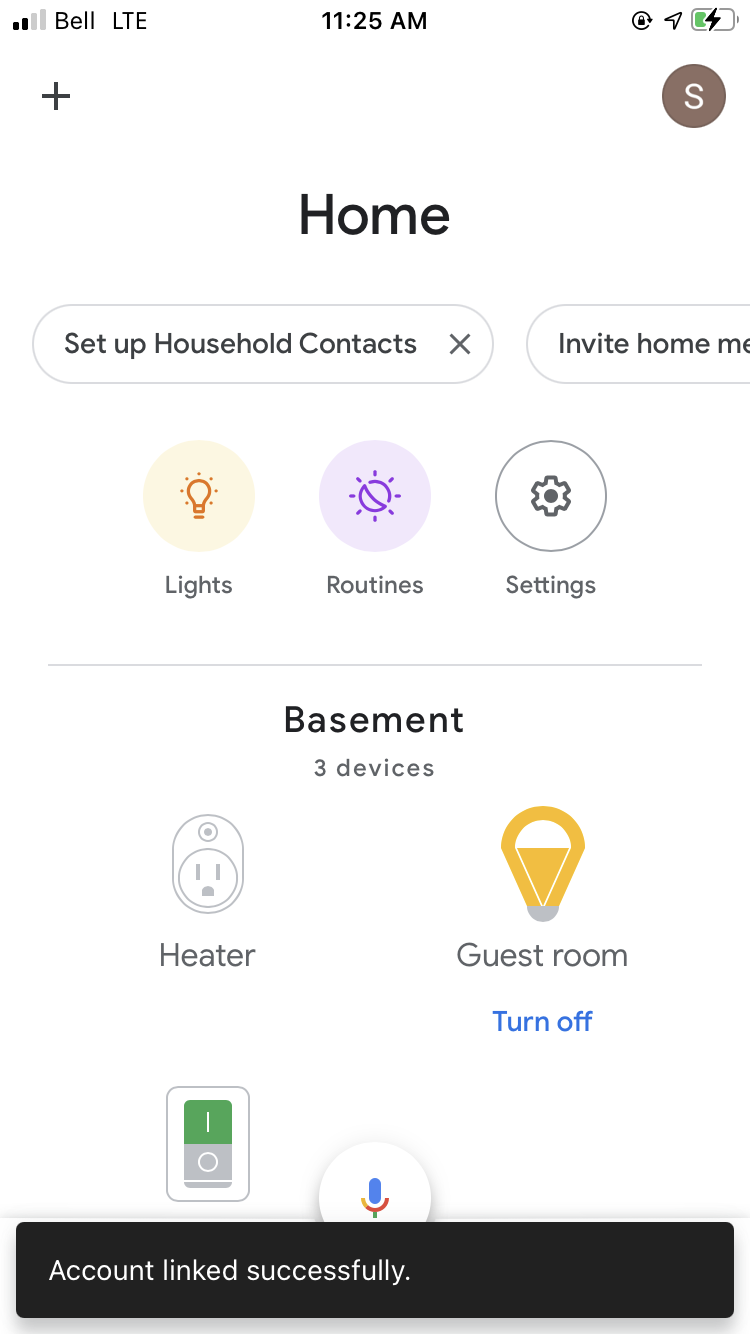 Swidget Devices listed in Google Home