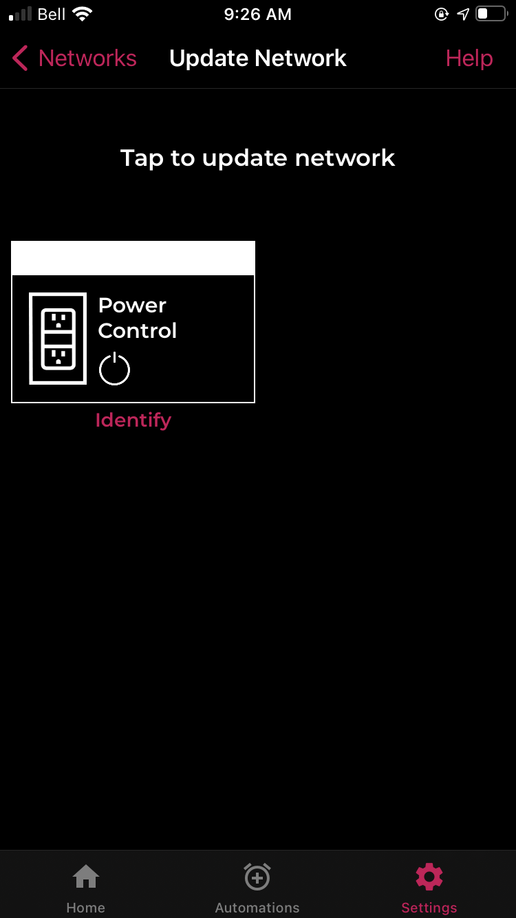 Tap to Update network